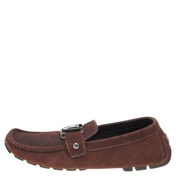 Louis Vuitton Brown Monte Carlo Suede Slip on Loafers Size 40 - Picture 2 of 4